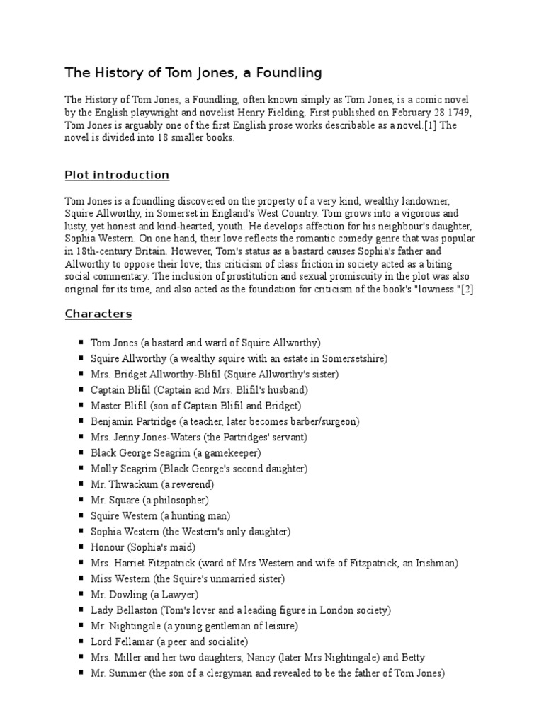 The History of Tom Jones1 PDF The History Of Tom Jones, A Foundling