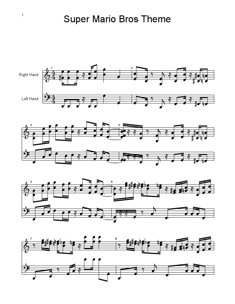 Super Mario Theme Sheet Music | PDF