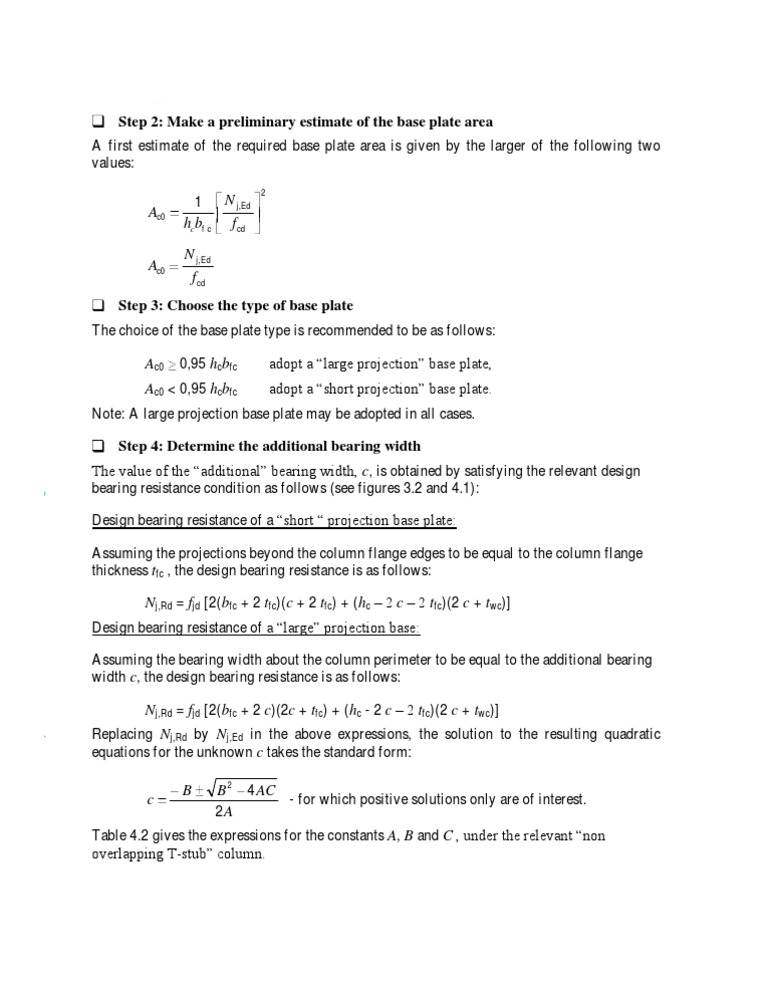 Base Plate Area Estimation Guide | PDF