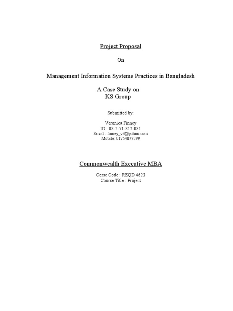 Management information systems research proposal