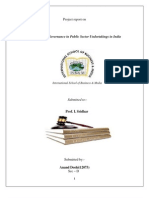 Corporate Governance in Public Sector Undertakings in India: Project Report On