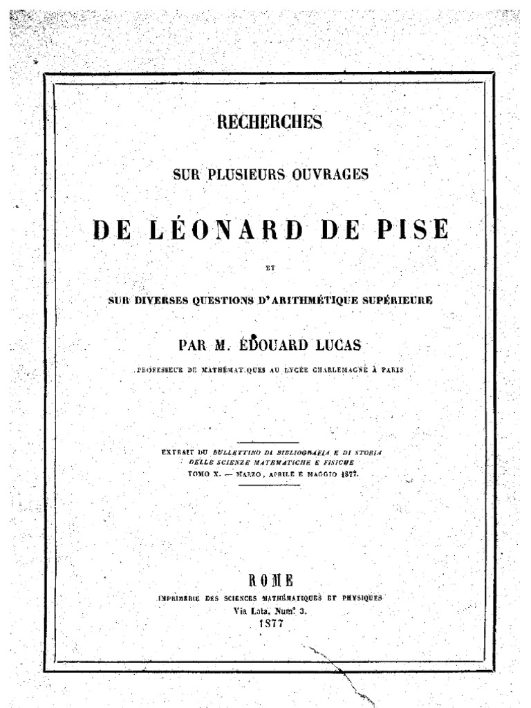 Lucas Book Leonard de Pise, PDF, Somme (arithmétique)