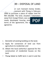 Question 89 - Disposal of Land