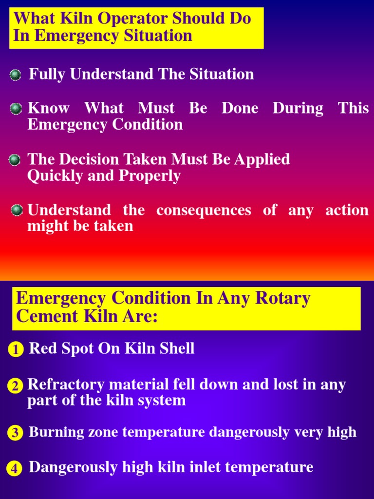 Kiln Emergency YS | PDF | Refractory | Combustion