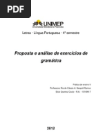 Proposta e análise de exercícios de gramática