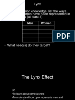 Lynx - From Your Prior Knowledge, List The Ways Men and Women Have Been Represented in Lynx Adverts (At Least 4)