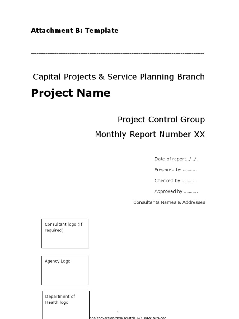 Monthly Report Template - Project Report  PDF  Life Cycle Throughout Ohs Monthly Report Template