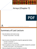 More About Arrays (Chapter 7)