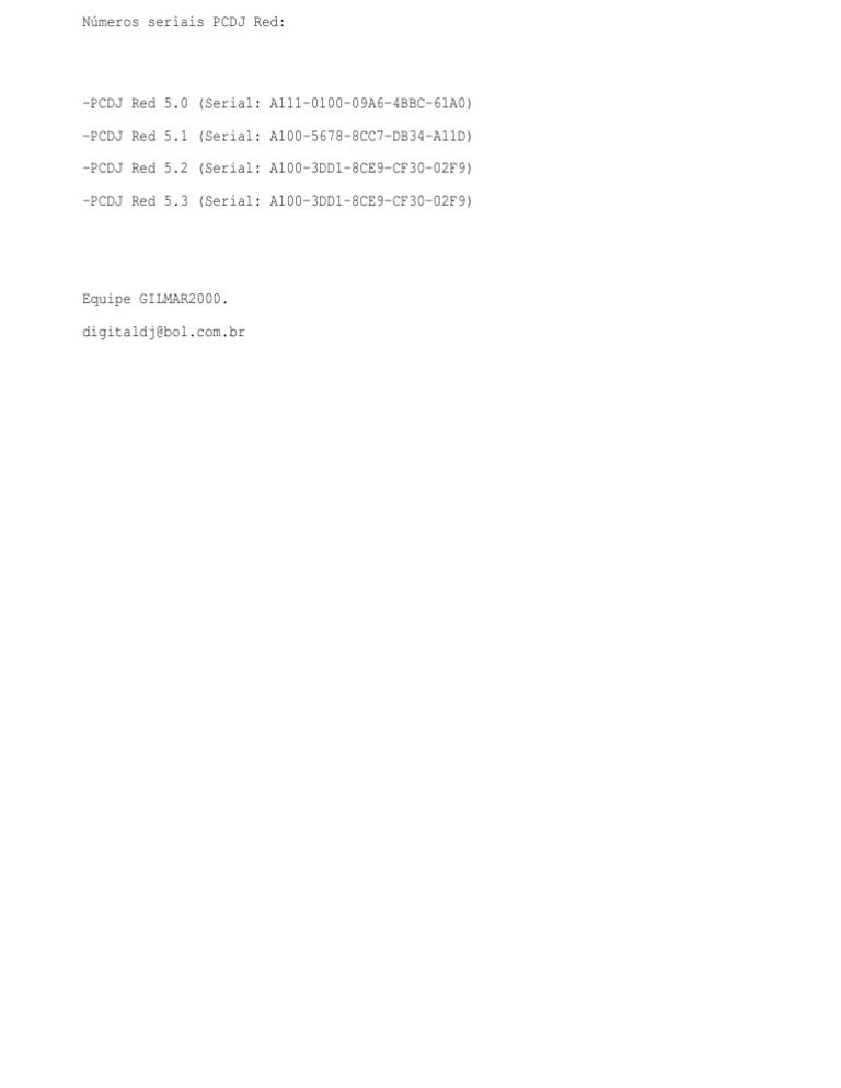 PCDJ Red Serial Numbers List | PDF
