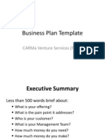 Business Plan Template: Carma Venture Services (P) LTD