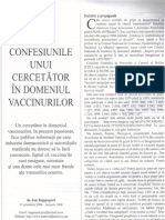 Confesiunile Unui Cercetator in Domeniul Vaccinurilor.