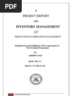 Inventory Management: A Project Report ON