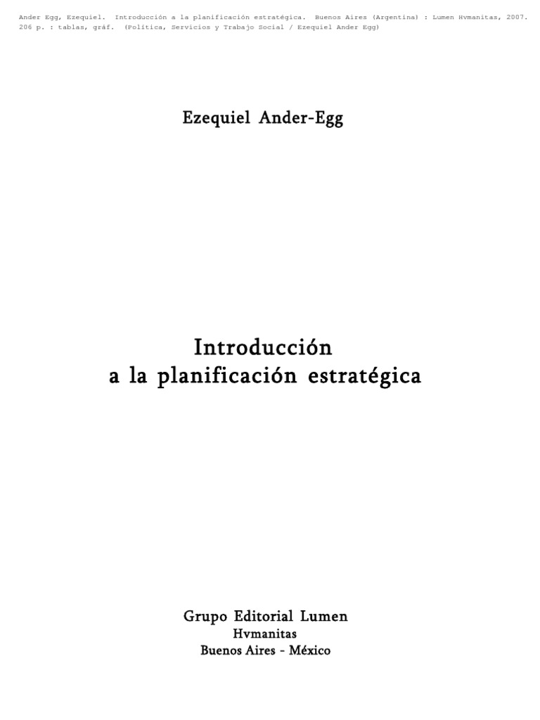 Ander Egg | PDF | Evaluación neuropsicológica | Planificación