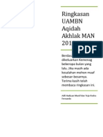 Ringkasan UAMBN Aqidah Akhlak MA 2013