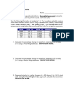 MBAD 6153 - Investments Practice Material: Stock Price, T 0 Price, T 1 Shares (Million)