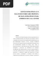GESTÃO ESTRATÉGICA E O BALANCED SCORECARD PROPOSTA DE MAPA ESTRATÉGICO PARA EMPRESAS DE CALL CENTER