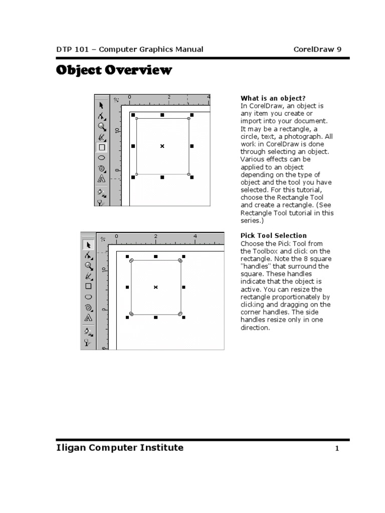 CorelDraw Course Manual, PDF, Button (Computing)