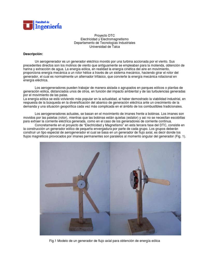 Proyecto3 Eolica | PDF | Turbina eólica | Generador eléctrico