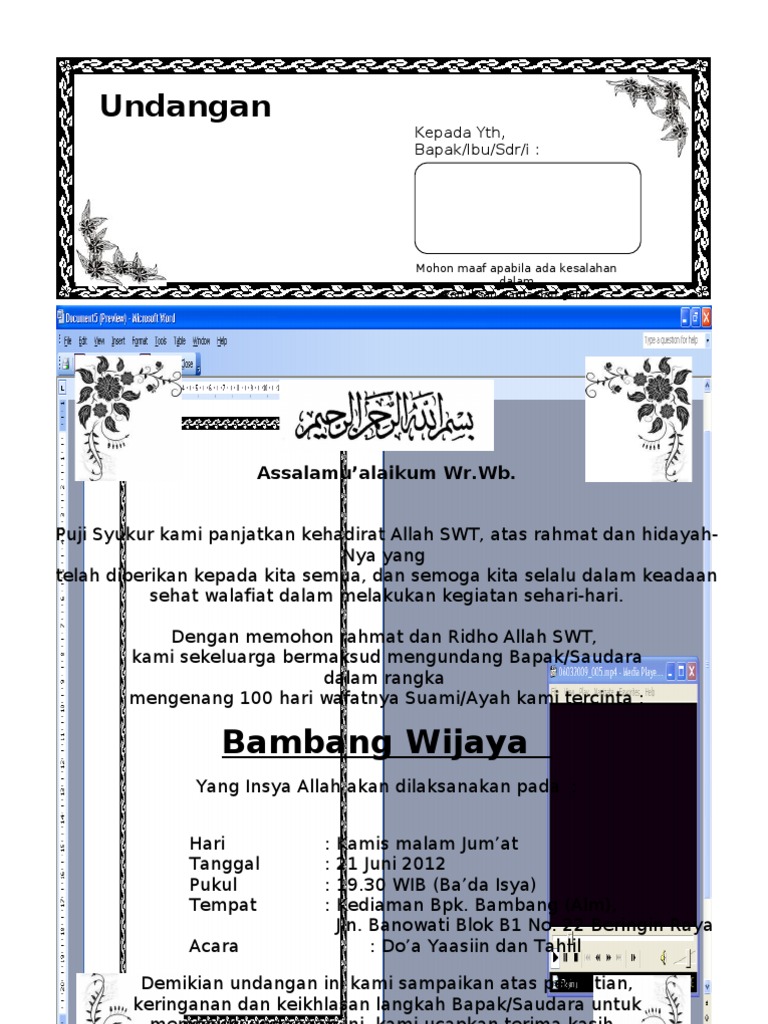 Contoh Surat Undangan Haul Meninggal - SuratMenyurat.net