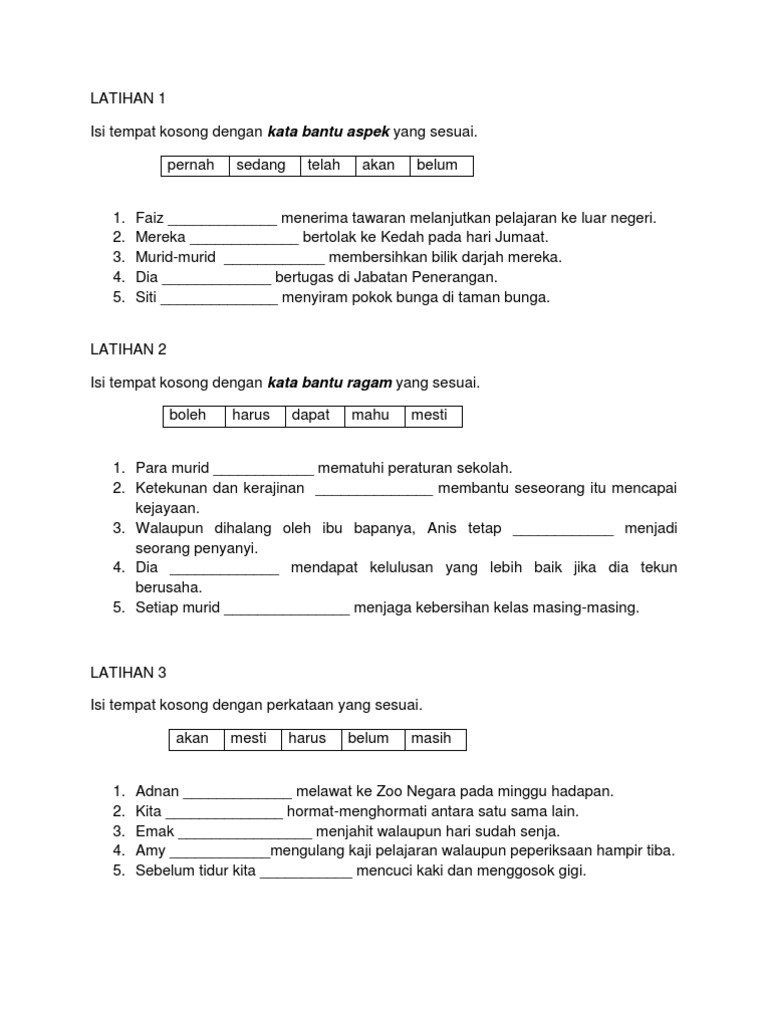 Contoh Soalan Kata Ganda Upsr - Kecemasan 2