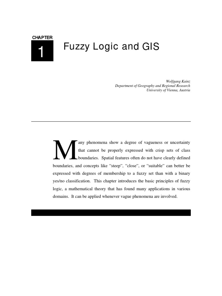 Fuzzy Logic Applications in GIS | PDF