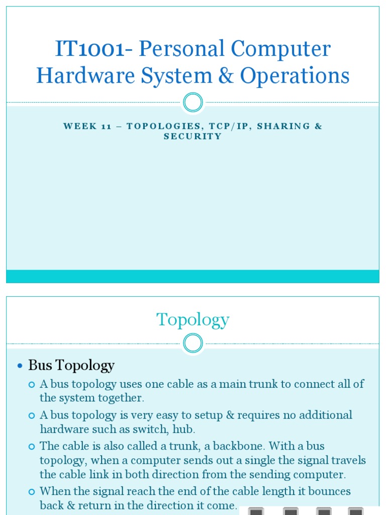 Personal Computer Hardware System & Operations | PDF | Network Topology ...