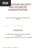 Unix System Security and Advanced Administration: (Sécurité Système Sous Unix Et Administration Avancée)