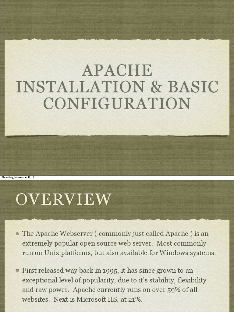 Apache Installation & Basic Configuration: Thursday, November 8, 12 ...