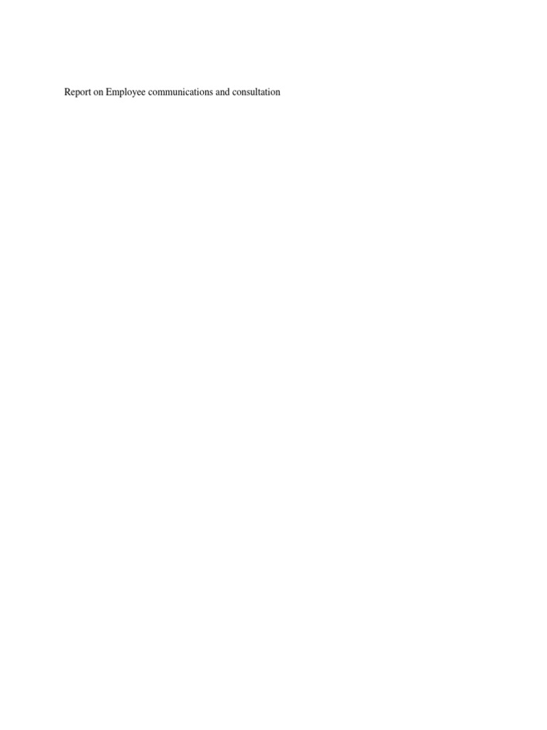 Report On Employee Communications and Consultation | PDF | Collective ...