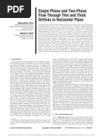 Single-Phase and Two-Phase Flow Through Orifices in Horizontal PipesThin and Thick