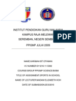 Institut Pendidikan Guru Malaysia Kampus Raja Melewar Seremban, Negeri Sembilan Ppismp Julai 2009