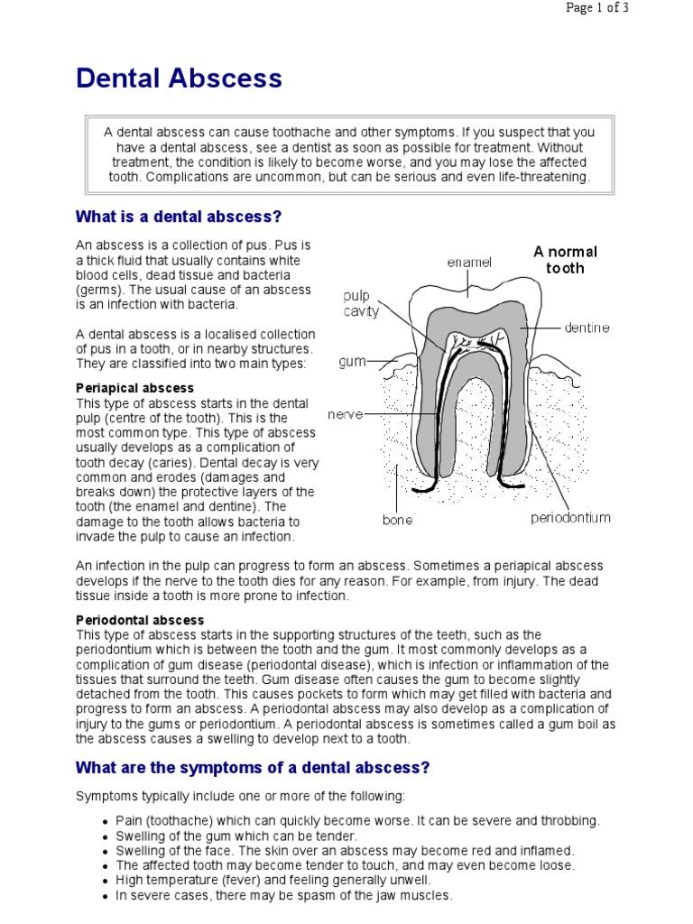 Dental_Abscess.pdf | Human Tooth | Dentistry | Free 30-day Trial | Scribd