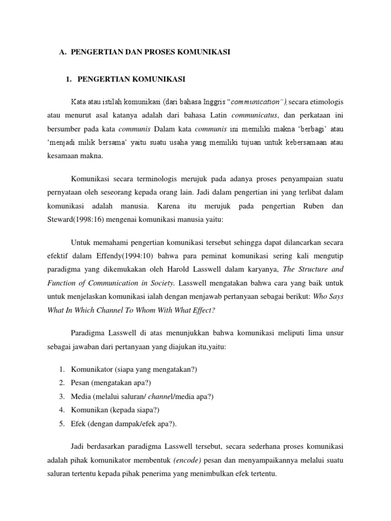 Pengertian Dan Proses Komunikasi
