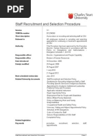 Staff Recruitment and Selection Procedure: TRIM File Number Short Description Relevant To