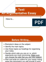 Discussion Text/ An Argumentative Essay: How To..