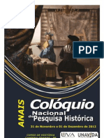 Anais Colóquio Nacional de Pesquisa Histórica