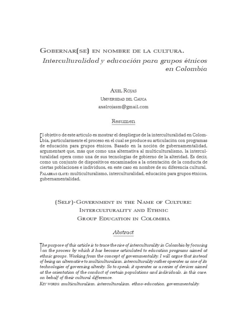 Axel Rojas - Gobernar (Se) en Nombre de La Cultura | PDF