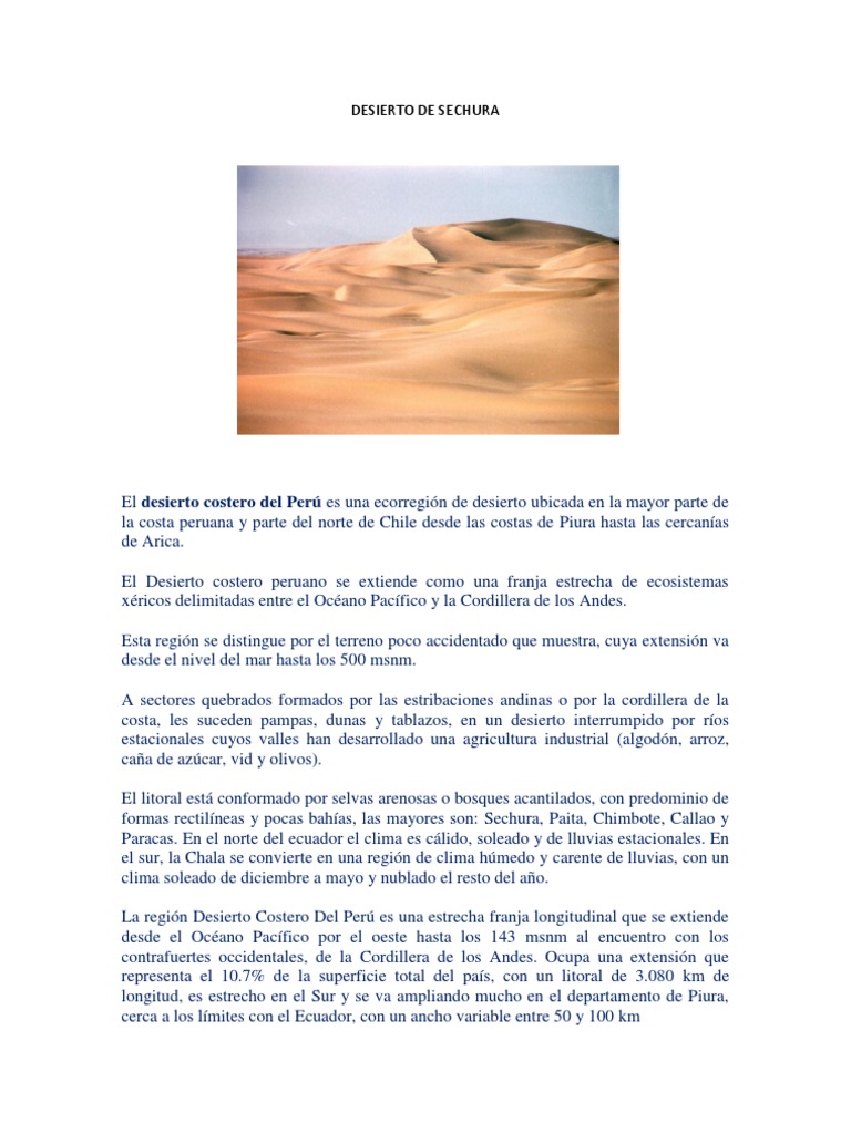 Desierto de Sechura Mayra | PDF | Geografía Física | Ciencias de la Tierra