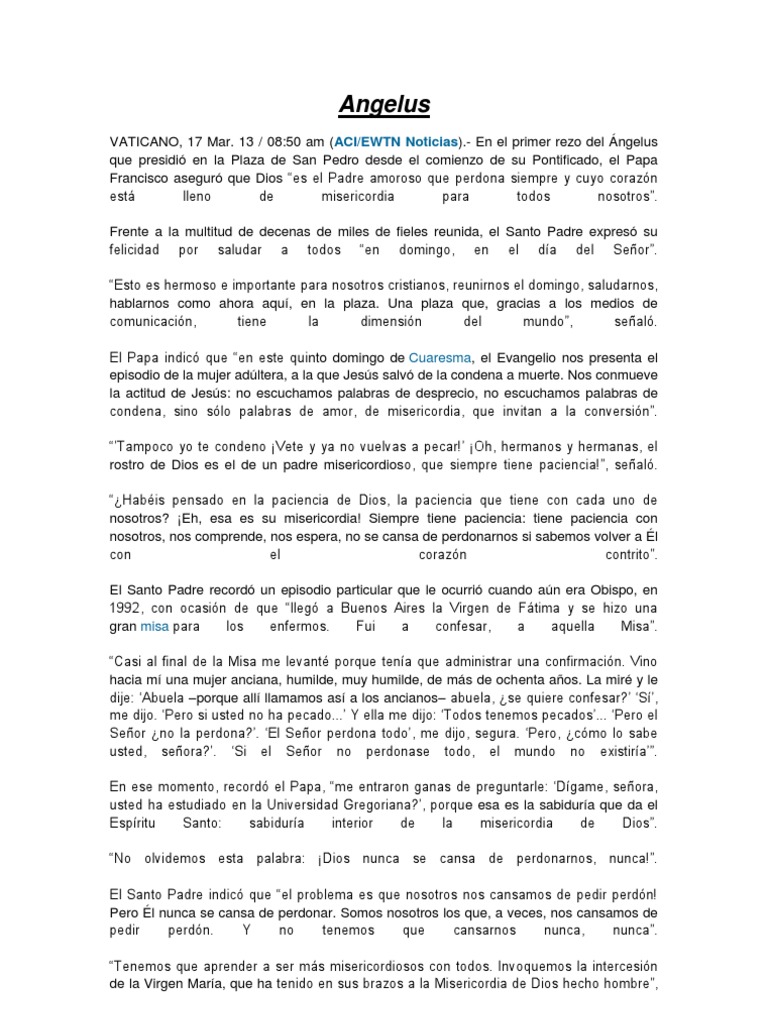 Angelus | PDF | Misa (liturgia) | Oración