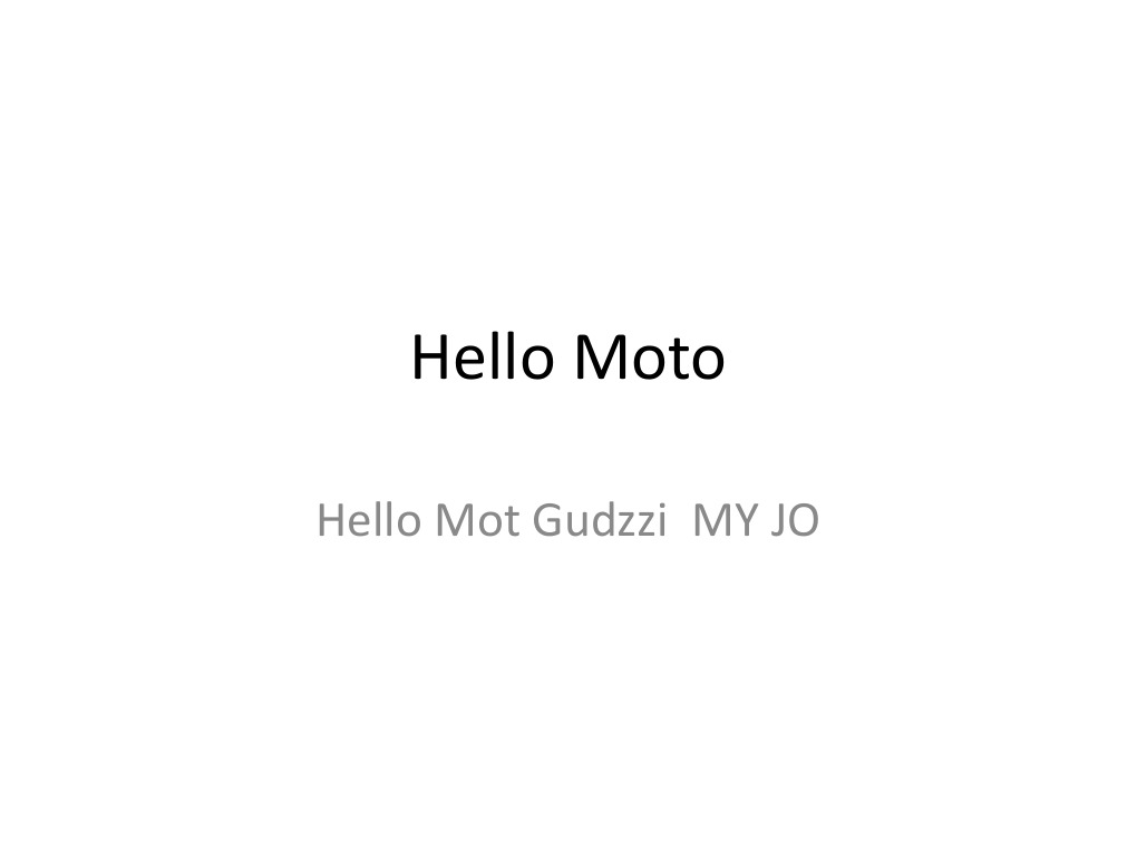Hello Moto PDF
