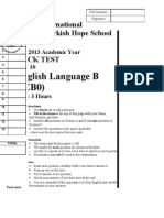 English Language B (4EB0) : Turkish Hope School