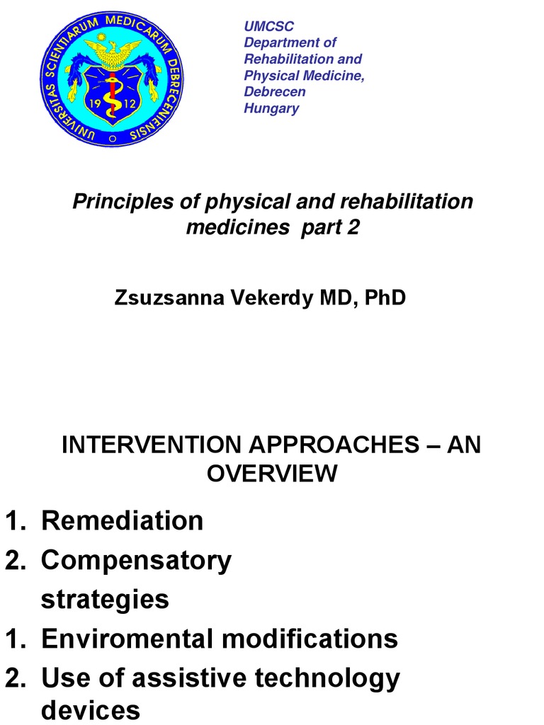 Overview of Rehabilitation Strategies | PDF | Pain Management ...
