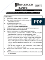 ISAT 2012 Test Paper English