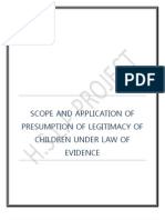 Scope and Application of Presumption of Legitimacy of Children Under Law of Evidence