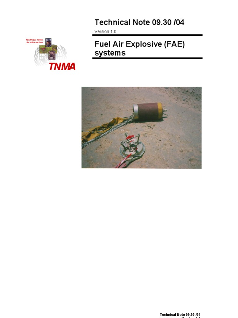 Fuel Air Explosive Systems PDF Bomb Disposal Explosion