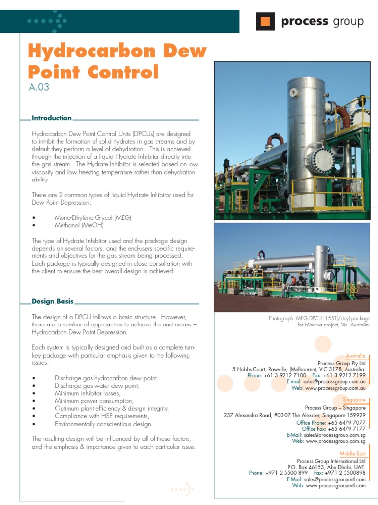 A03 Hydrocarbon Dew Point Control Rev 07-10 | PDF