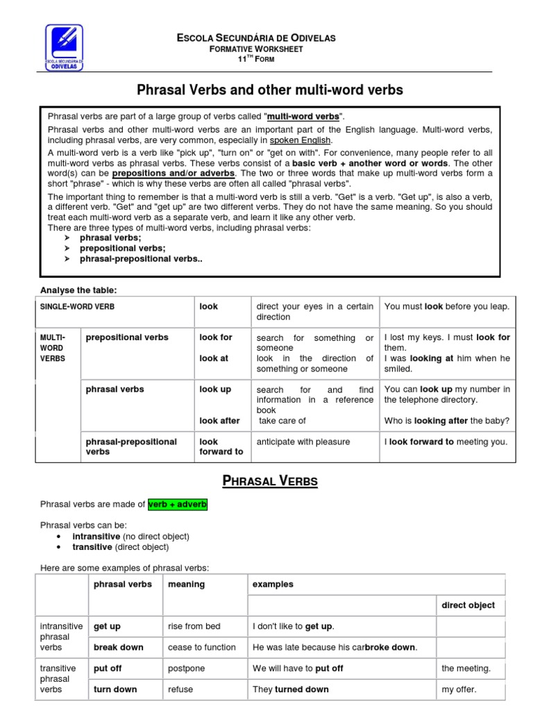 Phrasal and Multi-Word Verbs Guide | PDF | Phrase | Object (Grammar)