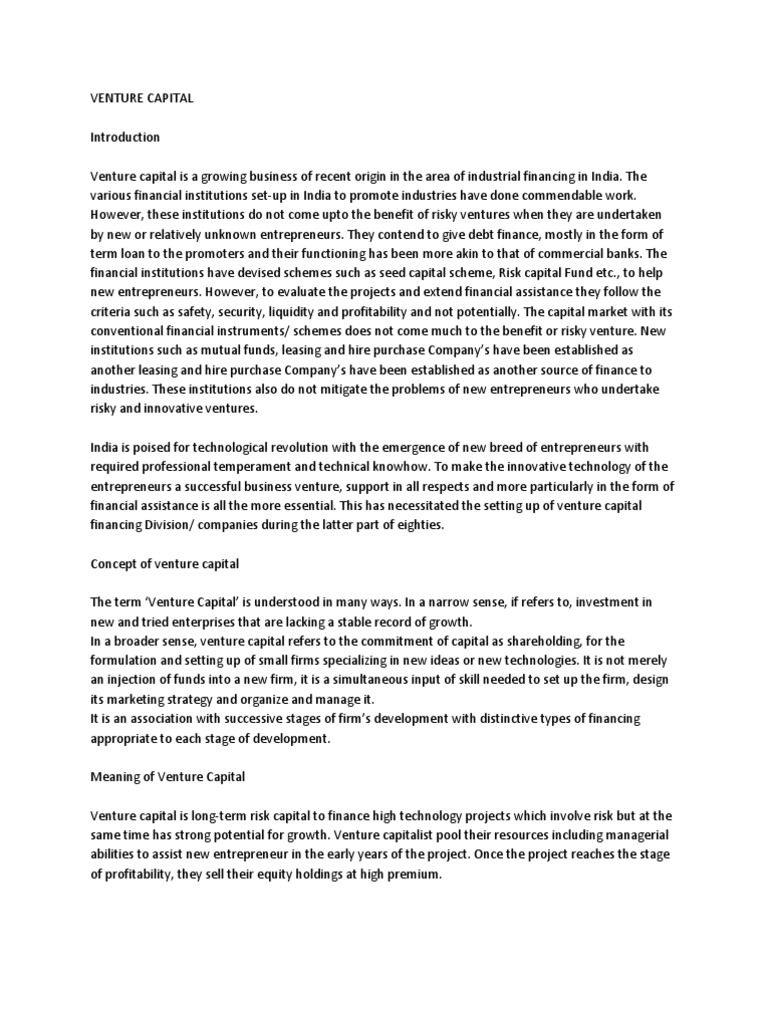 Understanding Venture Capital in India | PDF