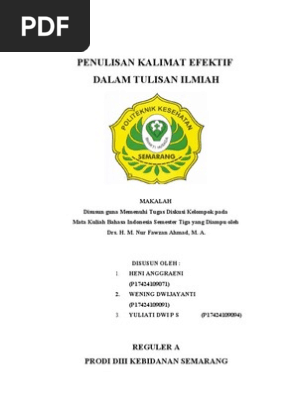 Contoh Kalimat Tidak Efektif Dan Diubah Menjadi Kalimat ...