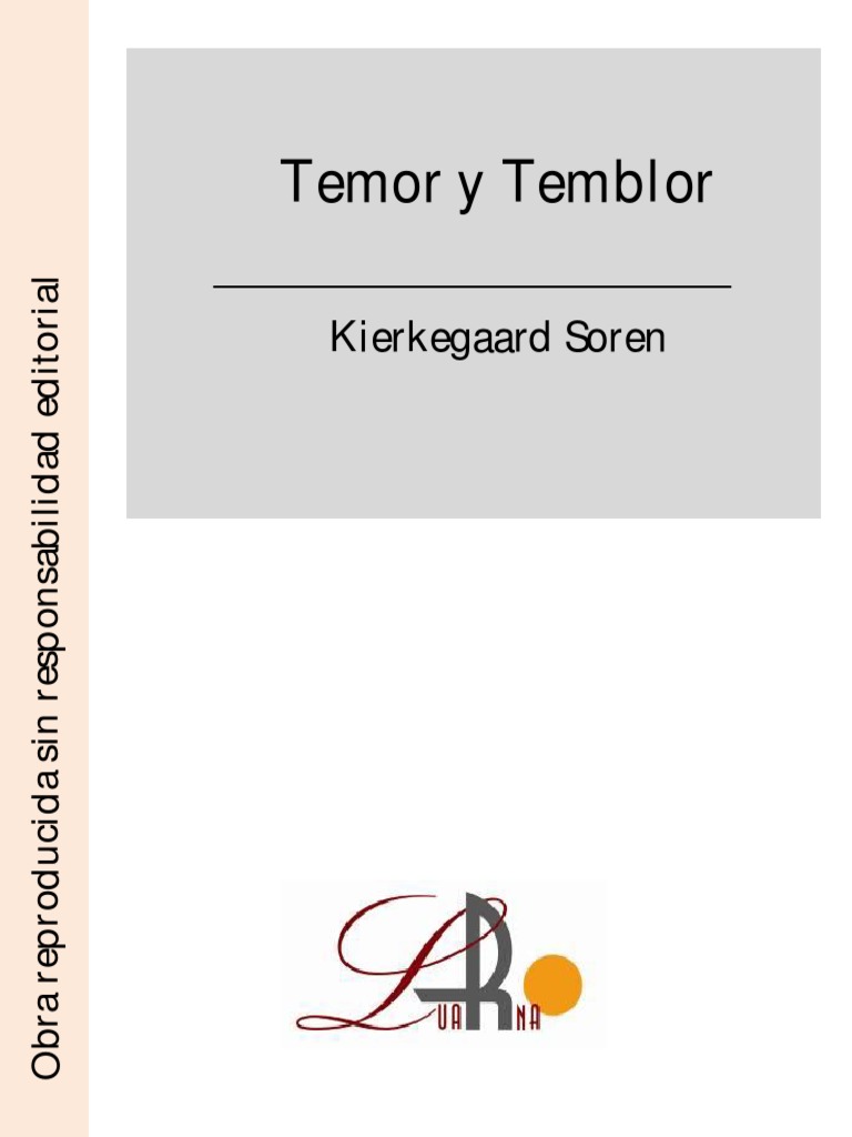 Kierkegaard Temor y Temblor PDF Søren Kierkegaard Dinamarca